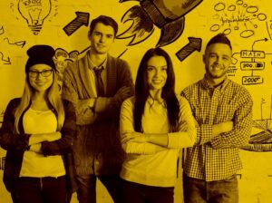 Junges Start-Up-Team feiert Eröffnung